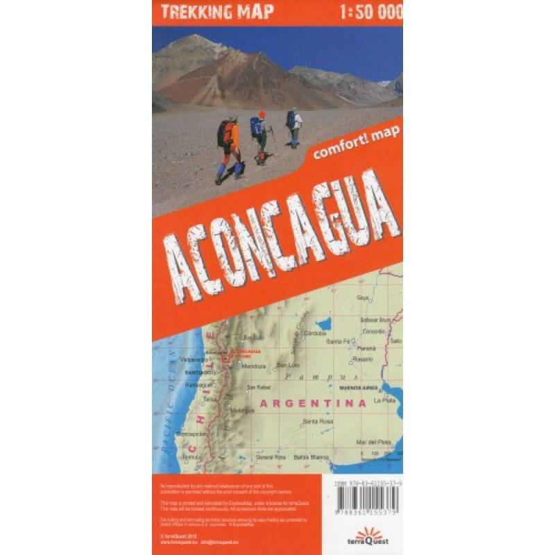 Аконкагуа. Карта гор. Aconcagua 1:50000 trekking map
