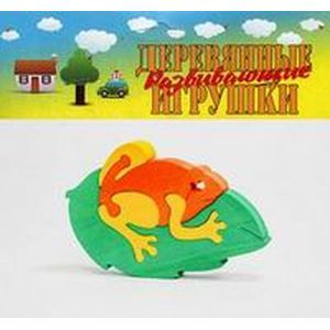 Деревянный пазл-конструктор 'Лягушка на листике'