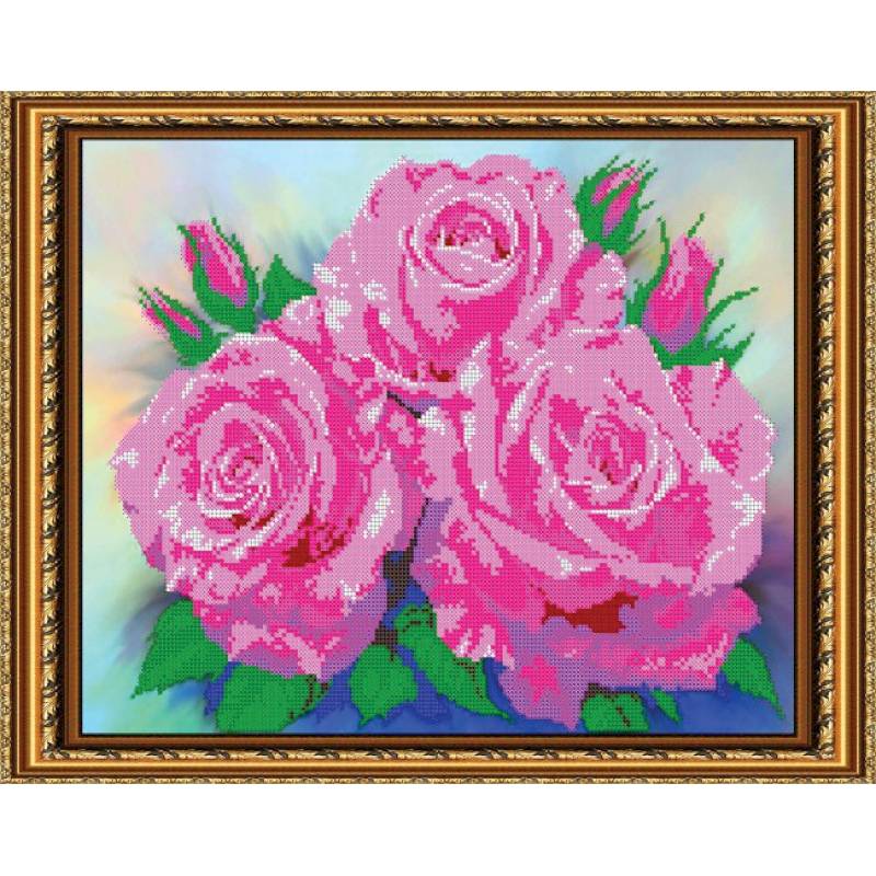 «Светлица» набор для вышивания бисером №383 «Розы» бисер Чехия 38x30см