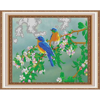 «Светлица» набор для вышивания бисером №377 «Птички» бисер Чехия 39,1x31,1см