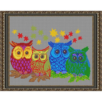 «Светлица» набор для вышивания бисером №567П «Совушки» бисер Чехия 38x30см