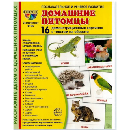 Другое, книга Демонстрационные картинки. Домашние питомцы: 16 демонстрационных картинок с текстом купить по скидке