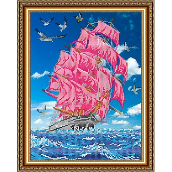 Набор для вышивания бисером №030 «Корабль» бисер Чехия 27,7x34,3 см